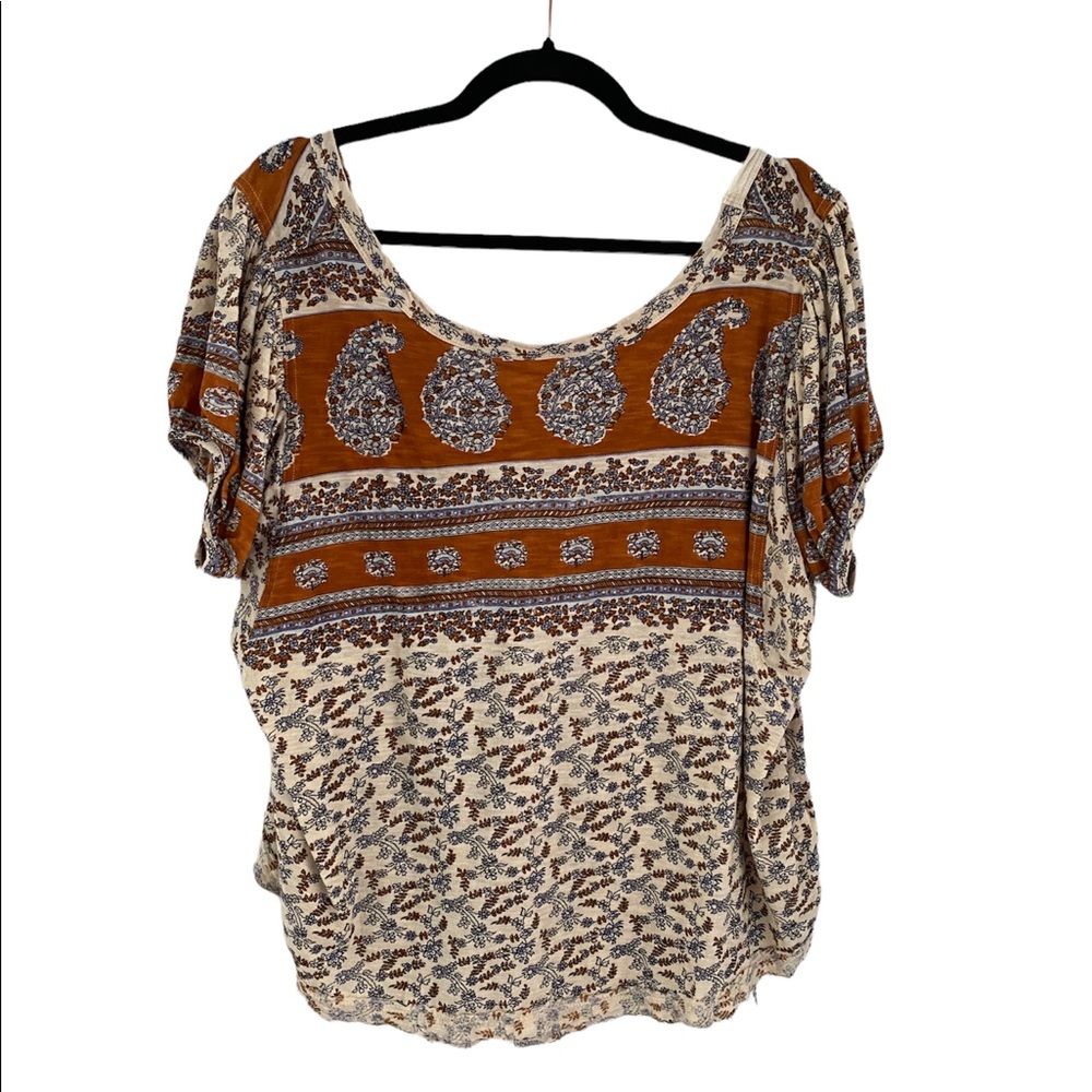 Boho Paisley Scoop Neck Free People Top